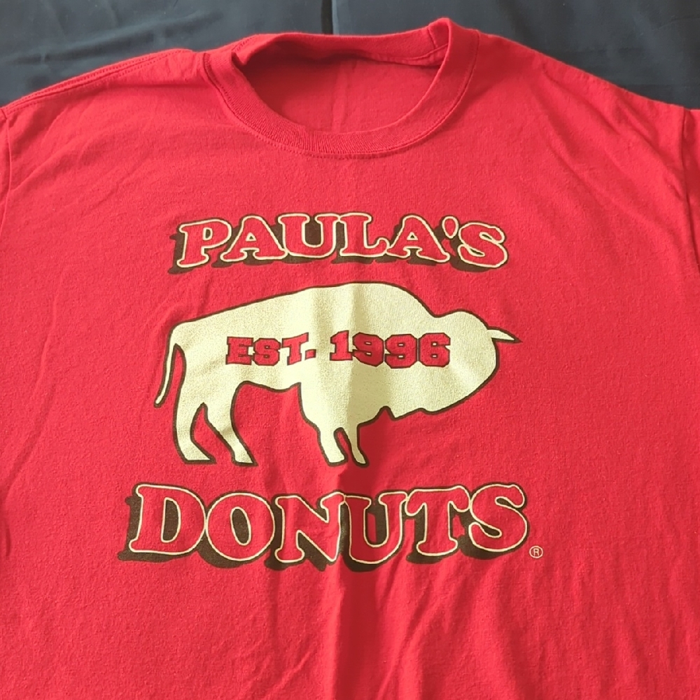 Red Paula's Donuts Graphic T-Shirt